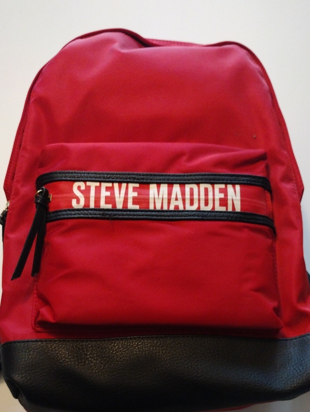 Steve Madden Bold Red Backpack with Black Trim